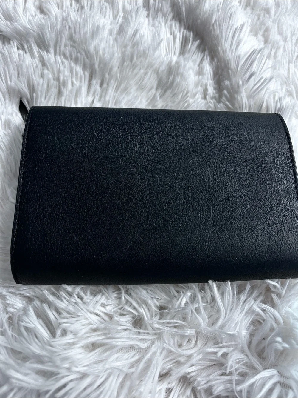 Vera Wang Black Women's Leather Wallet Clutch - Compact Everyday Organizer